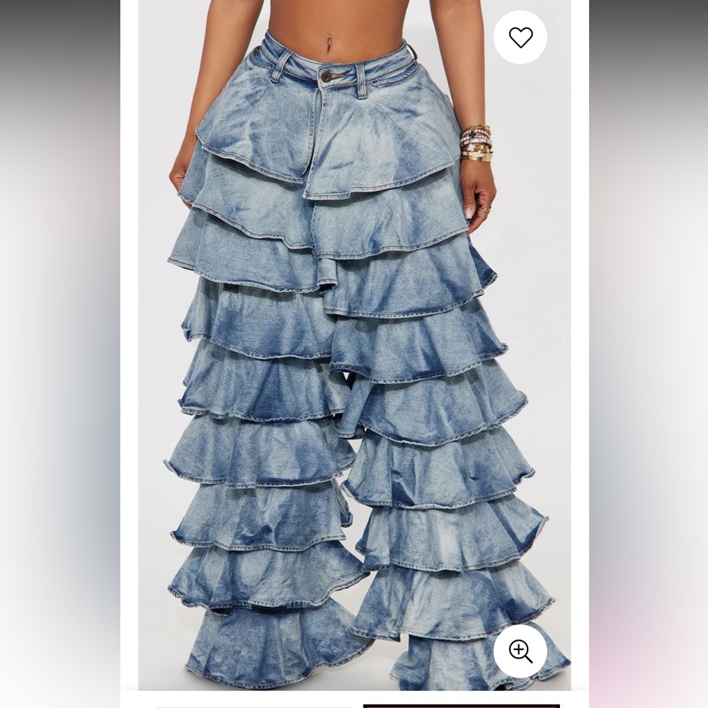 Ruffled Tiered Jeans